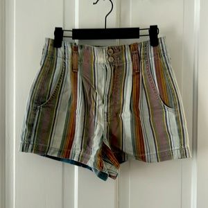 High waisted multi color denim shorts